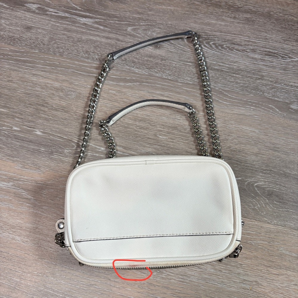 Karl Lagerfeld Womens Faux Leather Camera Bag Crossbody Chic Small White Bride - Picture 5 of 12